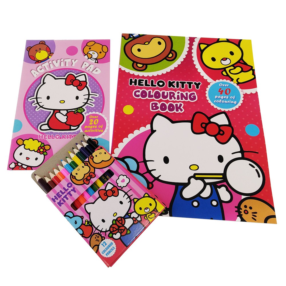 Hello Kitty Activity & Coloring Book With Color Pencil Set | Shopee ...