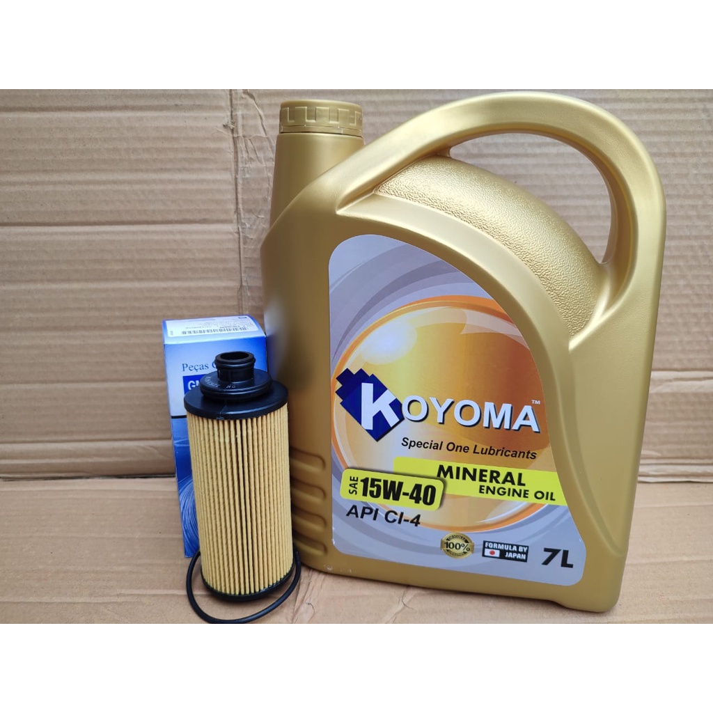 CHEVROLET COLORADO OIL FILTER + KOYOMA 15W40 CI4 7LITER ENGINE OIL