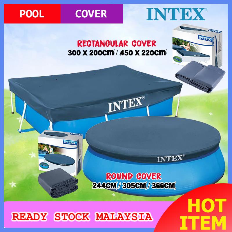 Intex Original Round / Rectangular Frame Pool Cover With Rope Tie ...