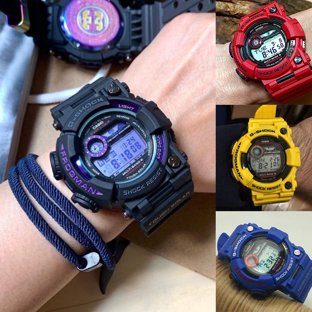 g shock frogman biru