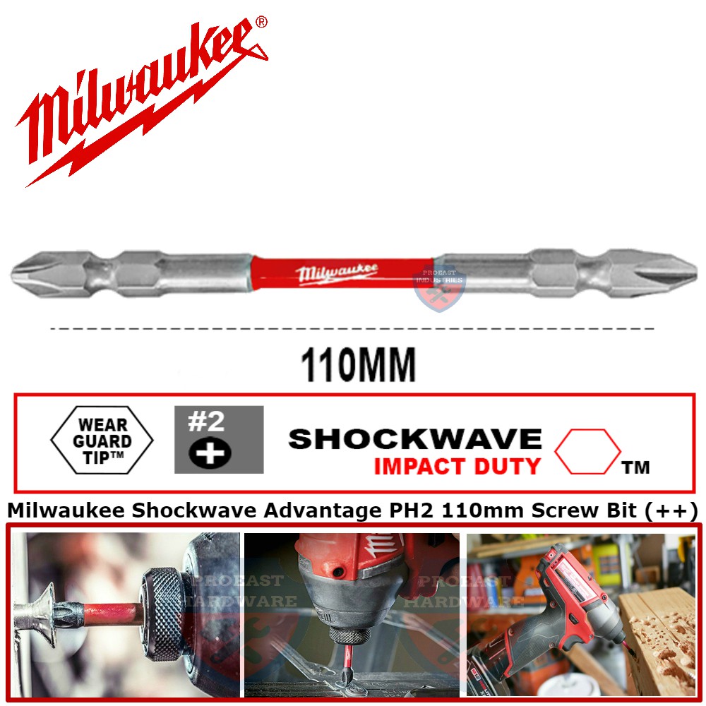 Milwaukee Shockwave Impact Duty PH2 110 mm Double Ended Power Bit (1