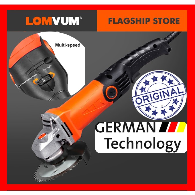 1600W Adjustable Speed Angle Grinder Machine Angular Power Tool ...