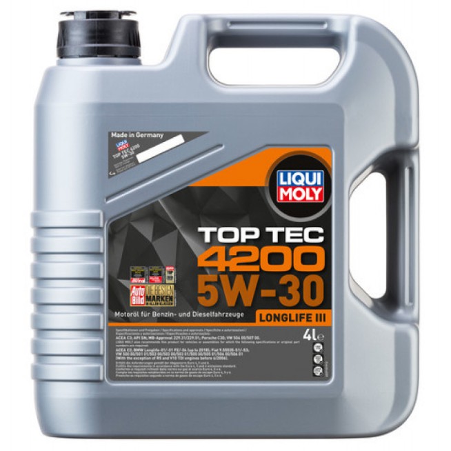Liqui Moly Fully Synthetic Top Tec 4200 5W30 Engine Oil (4L) | Shopee ...