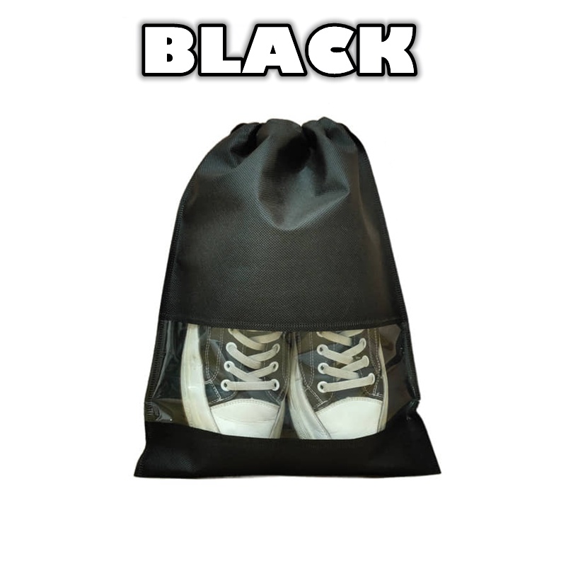 (1 PCS) Non Woven Drawstring Travel Shoe Bag Portable Storage Organizer