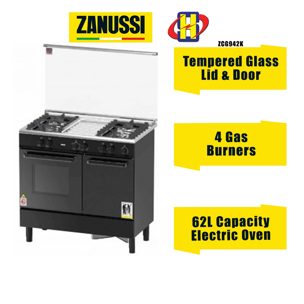 Zanussi gas double online oven freestanding