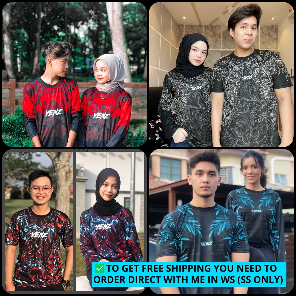 2022 READY STOCK T-SHIRT BAJU COUPLE YENZ Exclusive Short Sleeve ...
