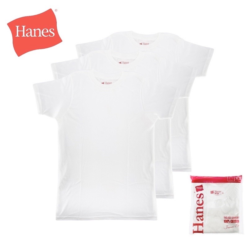 Hanes Tagless Comfort T Shirts Japan Fit 100 Cotton 3pcs in 1 pack Shopee Malaysia