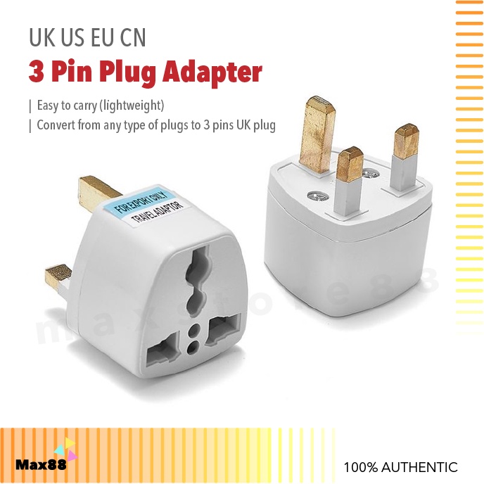 UK US EU CN Travel 3 Pin Plug Adapter- Universal Converter For Oversea ...