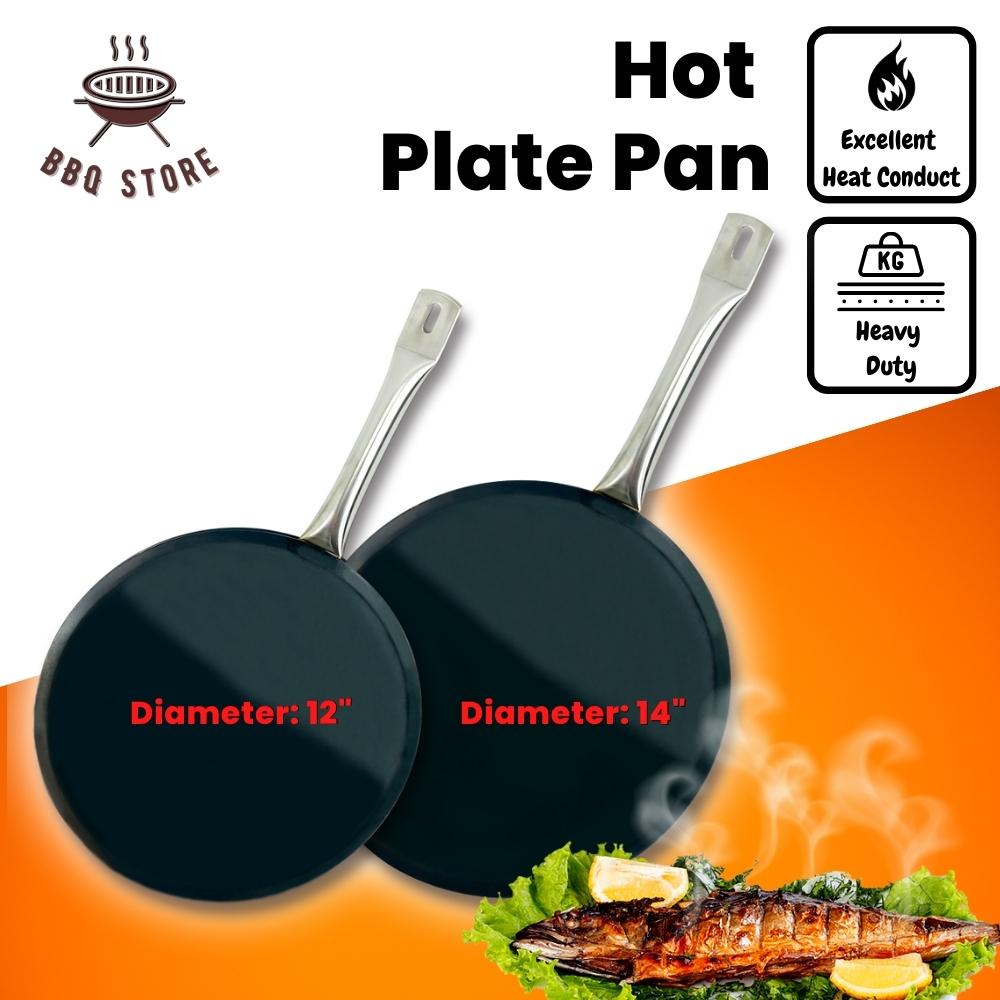 BBQ Store Round Hot Metal Plate Pan+Stainless Steel Handle Kuali Bulat ...