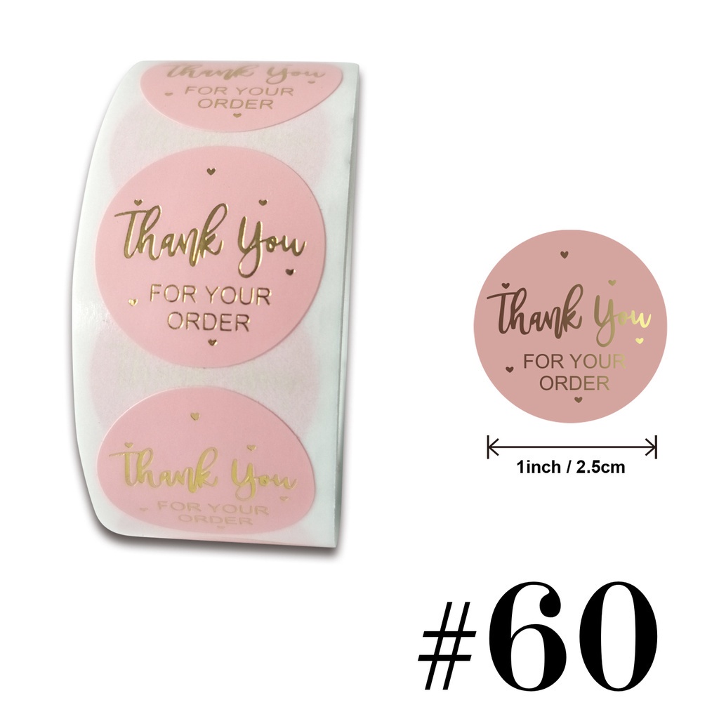 Stiker TQ 500pcs/roll Thank You For Your Order Sticker #51 to #100 ...