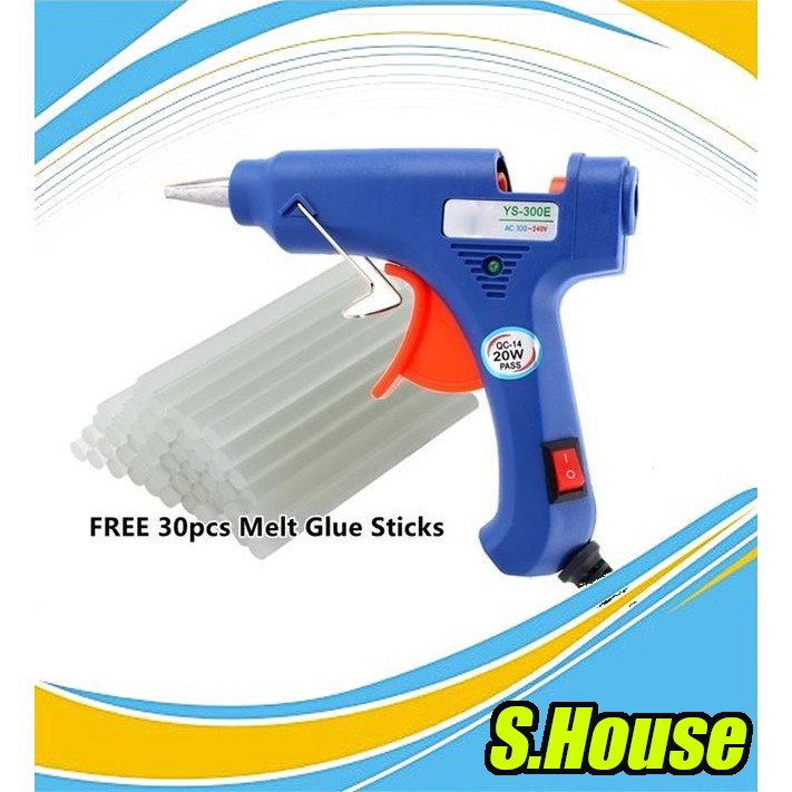 High Temperature Glue Gun Kit with 30 Clear Glue Sticks - For DIY