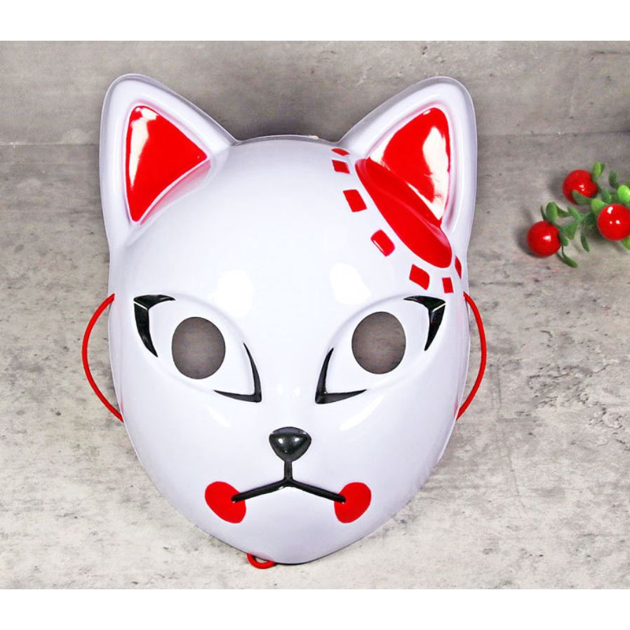 (local) demon slayer mask Anime Tanjirou Cosplay topeng Kimetsu No