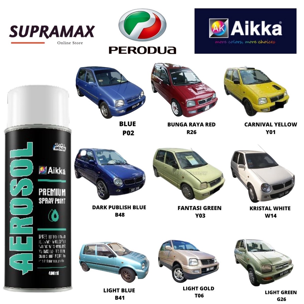 [Perodua Kancil ] AIKKA Aerosol Spray 2K Paint/ Car Body Touch Up Paint