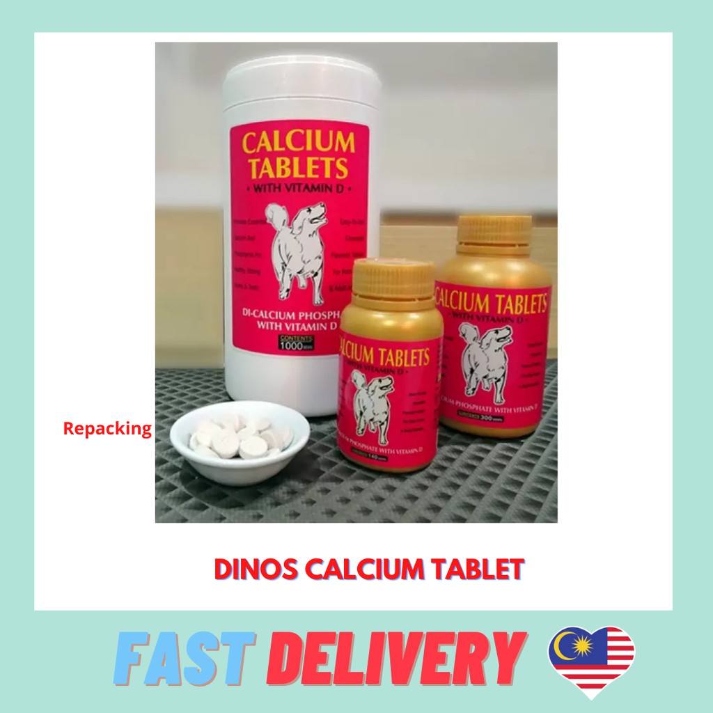 Dinos Calcium Tablet Vitamin D for Dogs repacking | Shopee Malaysia