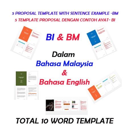 5 Proposal Template Example In Word - Bahasa English & Melayu. | Shopee ...