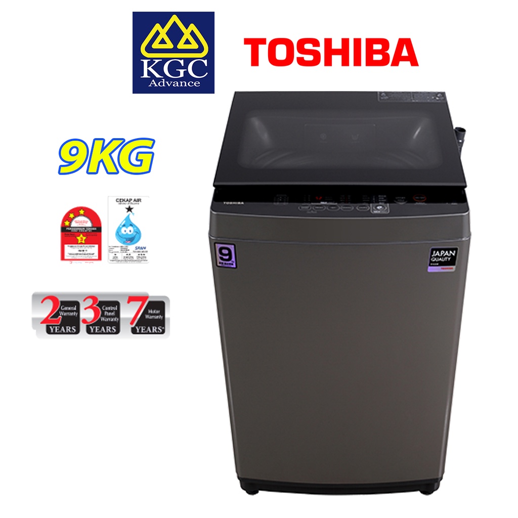 Toshiba Top Load Washing Machine Black (9kg) AWJ1000FM (SG) Shopee