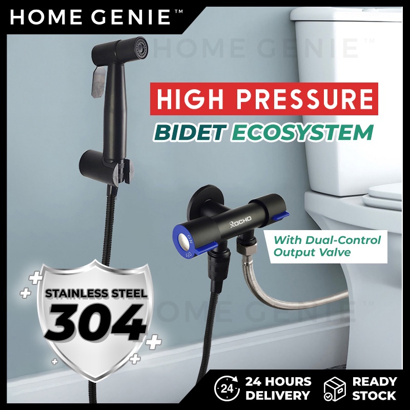 Bathroom Bidet SUS 304 Faucet Black Silver Coated Bidet Spray Two Way