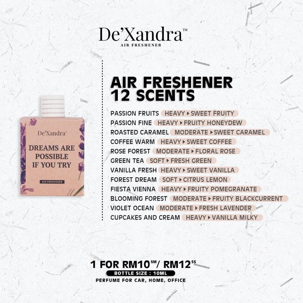 AIR FRESHENER DEXANDRA READY STOCK!!! WANGIAN NO. 1 MALAYSIA Shopee