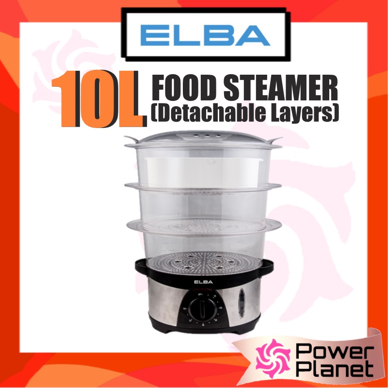 Elba 10L Food Steamer Stainless Steel EFS G1035 SS 3 Detachable Layers 750W EFSG1035SS EFS