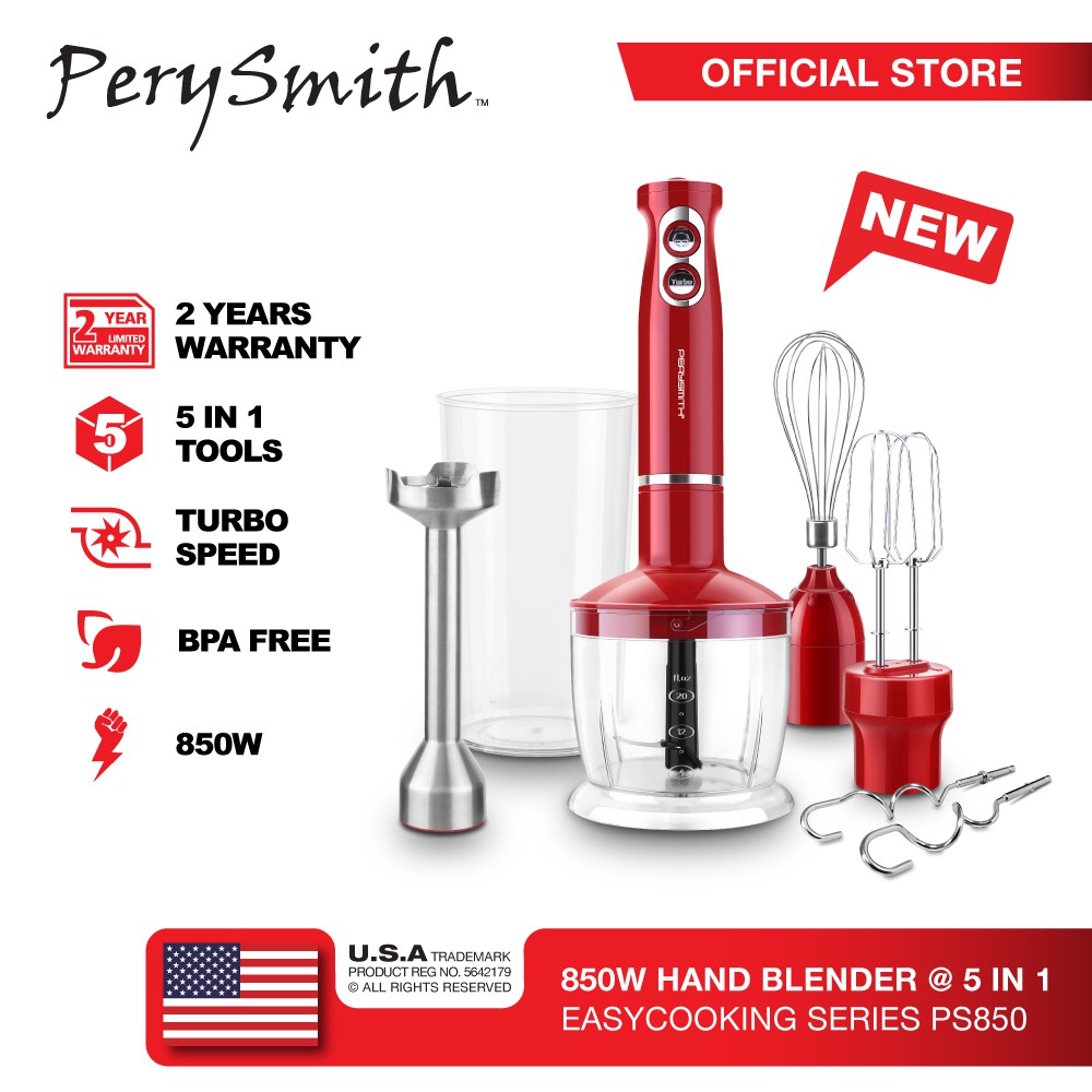 PerySmith 5 in 1 Hand Blender 850W EasyCooking Series PS850