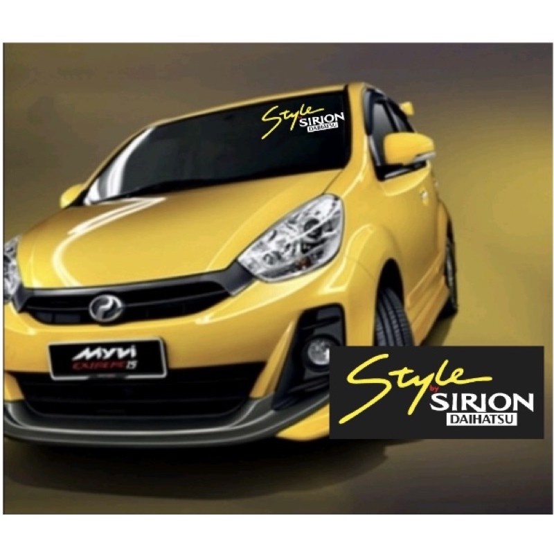STICKER STYLE BY SIRION / MYVI / PASSO / RACY / AVY / ALZA CERMIN DEPAN ...