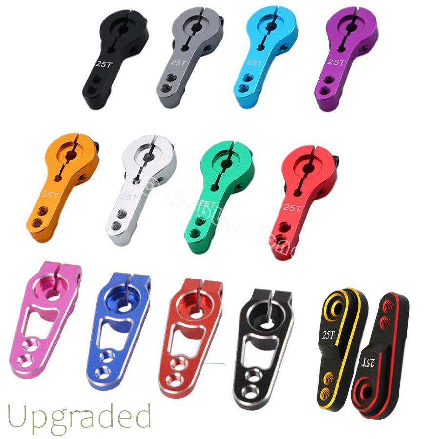 DAOKAI Servo Bras Klaxon RC Produits 25T Aluminium Double Serrage Métal Bras de Direction 6 Couleurs RC Modèle Moteur Pièces De Rechange pour RC Voiture/Modèle Bateau/Camion/Avion (12 Pcs