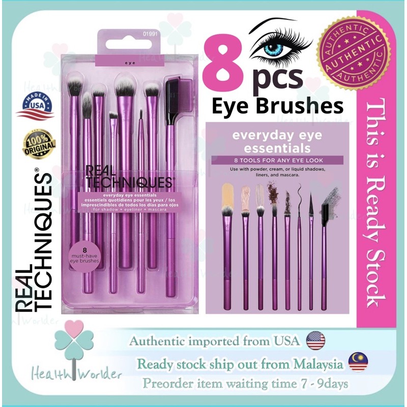 Real Techniques Eyeshadow Brush Set, Eye Makeup Brushes With Gel