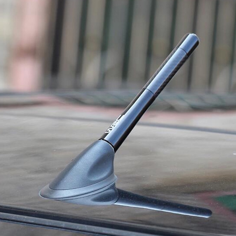 Universal 1.4-Inch Stubby Car Antenna – Carbon Fiber Look, FM Radio, Black, Easy Install