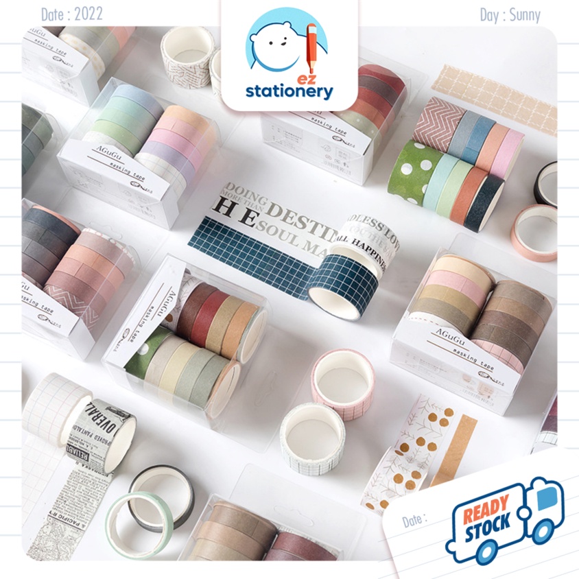🇲🇾 Ready Stock Washi Tape 10 Rolls Set Masking Tape Diary Planner DIY ...