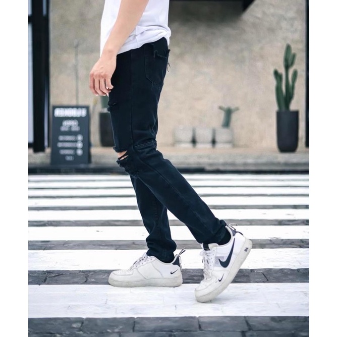 Black Ripped Jeans Long Pants Looker Authentic 100 | Shopee Malaysia