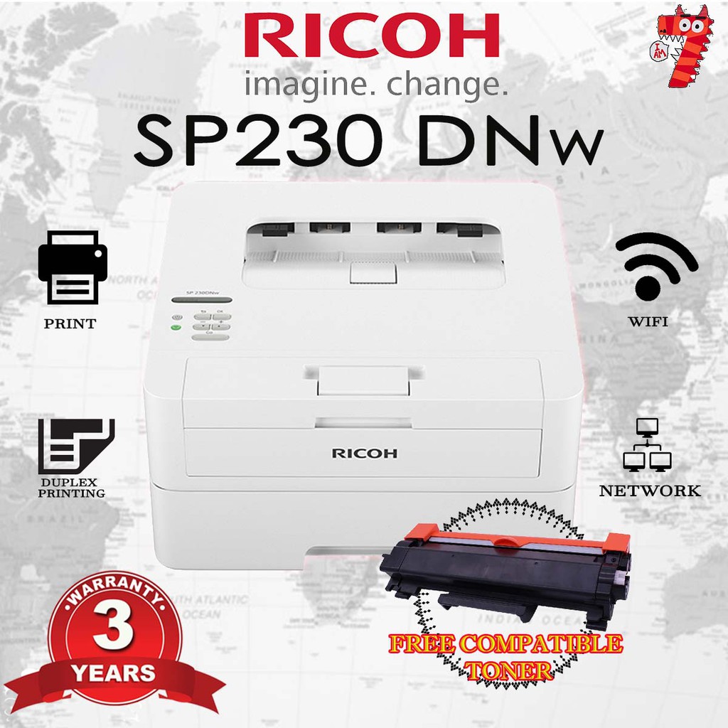 Ricoh SP230DNw SP 230DNW SP-230DNW 230DNW 30ppm A4 Black and White ...