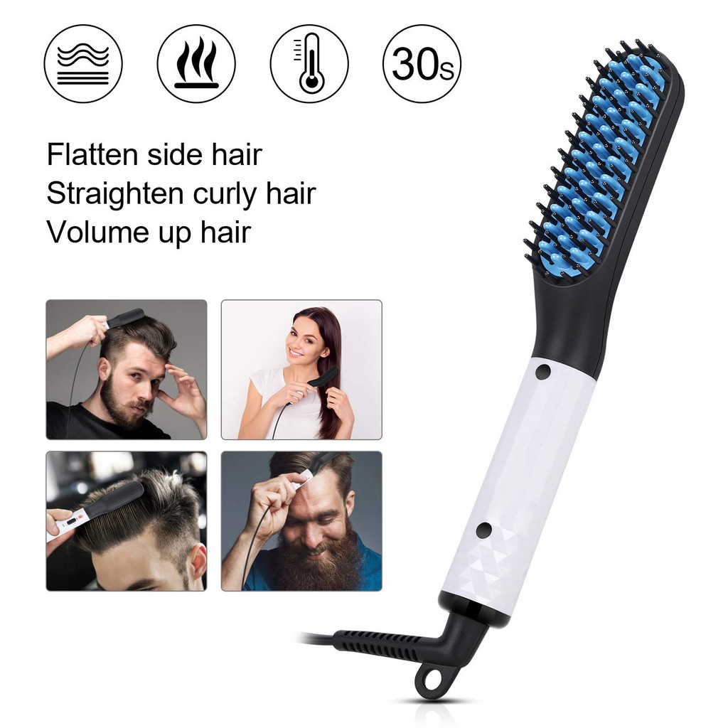 Men Hair Straightener Brush Comb Men Beard Straightener Styler