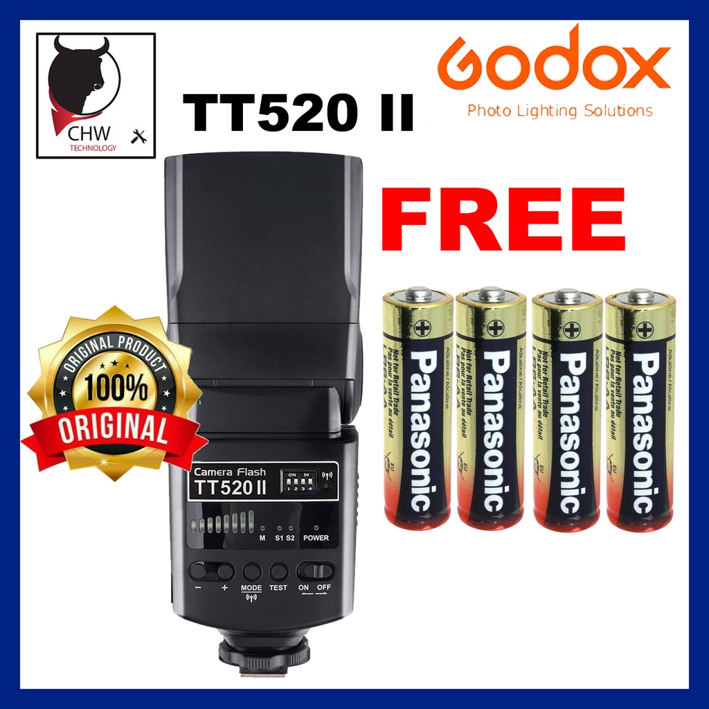 READY STOCK GODOX ORIGINAL MALAYSIA SPEEDLIGHT TT520II FLASH FOR ALL ...