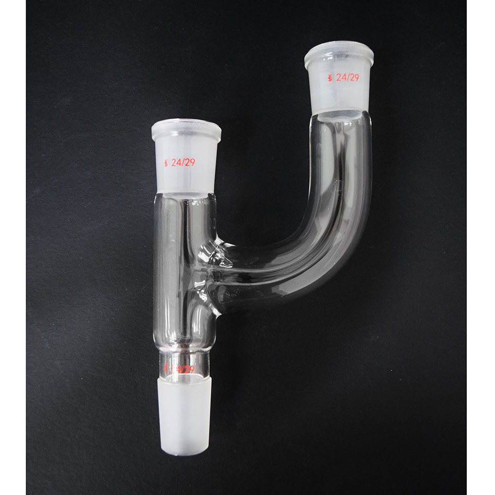 Glass Two Parallel Neck Claisen Adapter Bend lab use fitting NICE ...