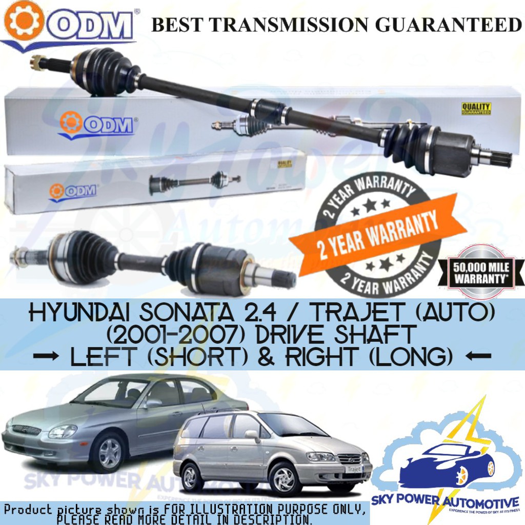 Hyundai Sonata 2 4 Trajet Auto 2001 2007 Odm Cycar Drive Shaft