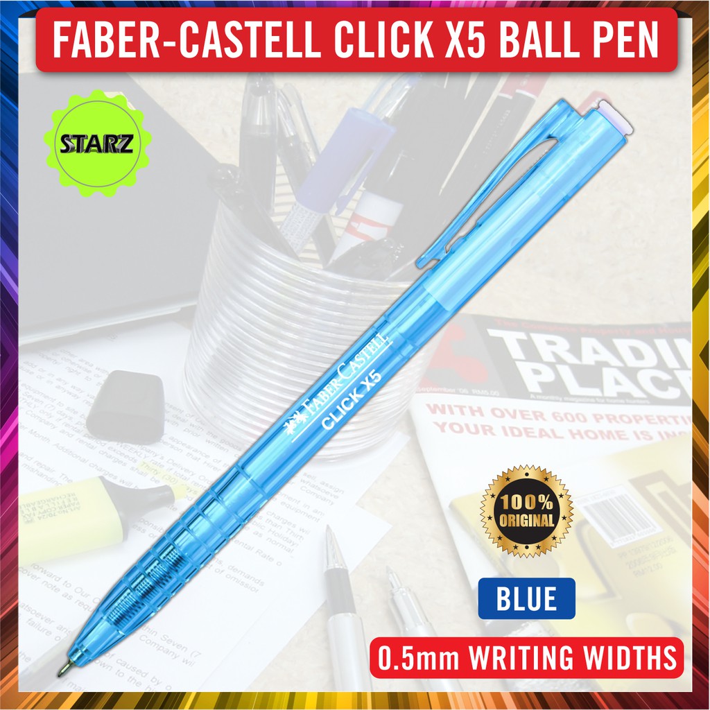 Faber Castell Click X Ball Pen / Click X5 0.5mm 1425 / Click X7 0.7mm ...