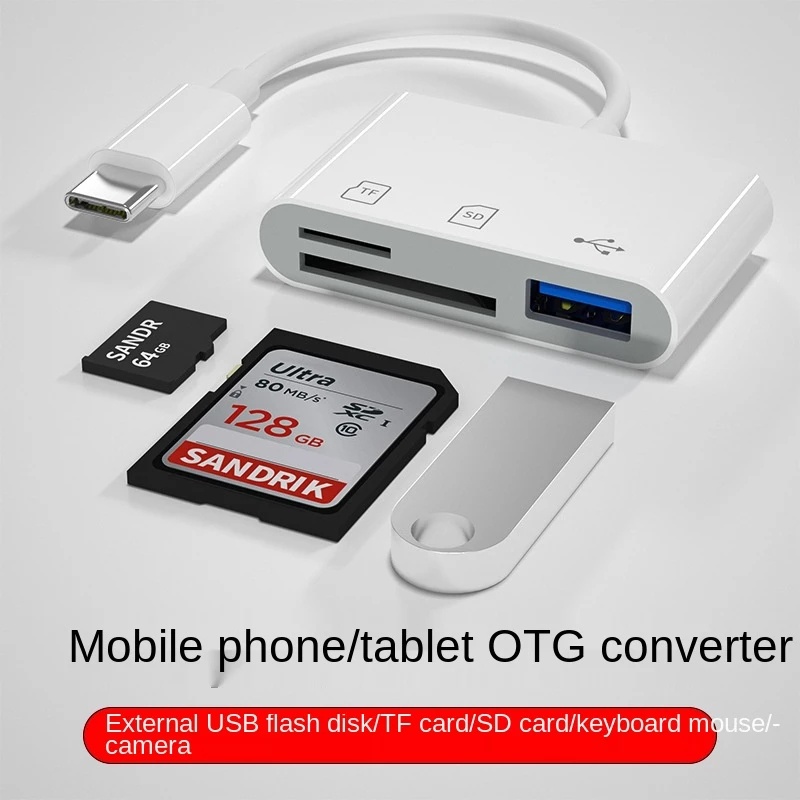 KIPRUN Type-C Adapter TF CF SD Memory Card Reader OTG Writer Compact ...