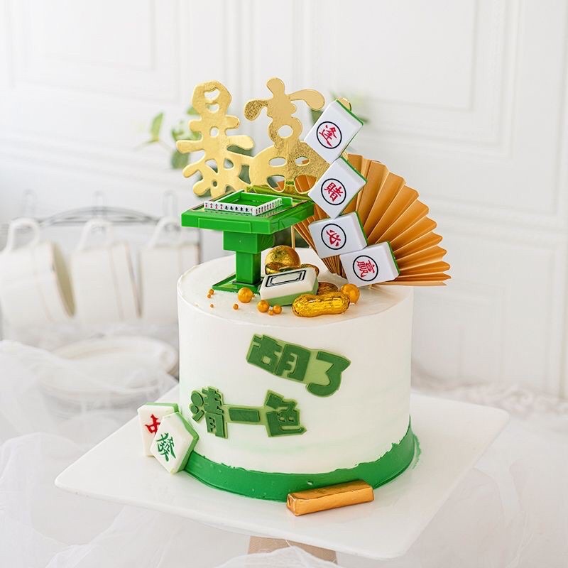 [ready stock]Plastic Mahjong Table Cake Topper mahjong cake topper cake ...