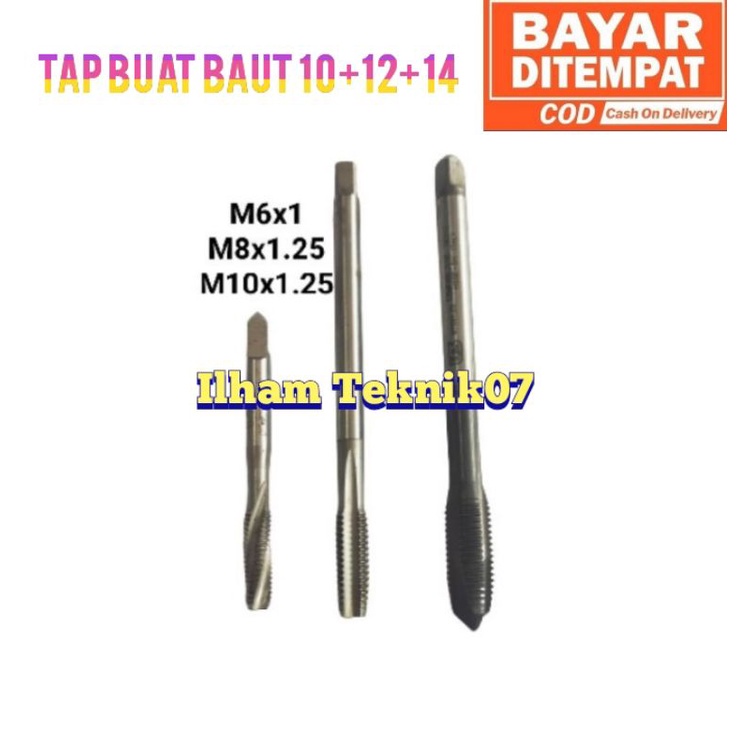 Tap HANTAP Bolt SET M10.12.14 DRAT M6X1 M8 X1.25.10X1.25 | Shopee Malaysia