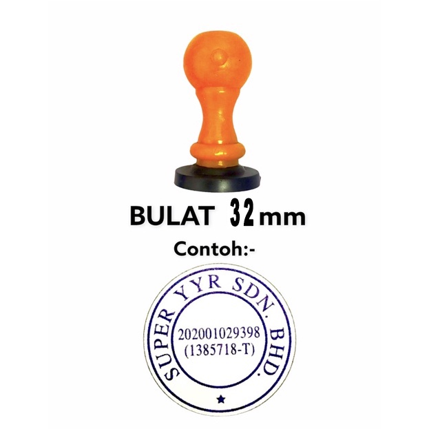 Custom round rubber stamp (R32mm) for your company Penang Shopee