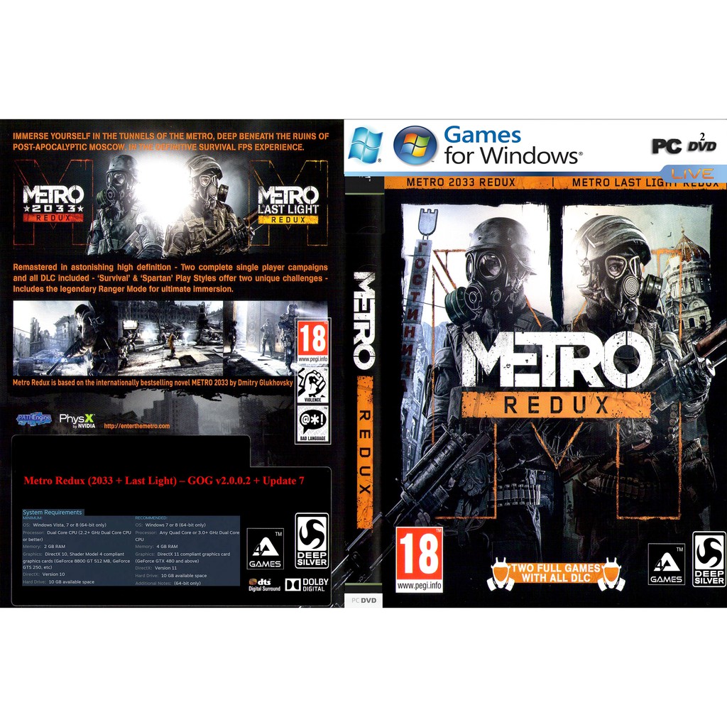 Metro Redux (2033 + Last Light) – GOG v2.0.0.2 + Update 7 PC GAME [Offline  INSTALLATION] | Shopee Malaysia