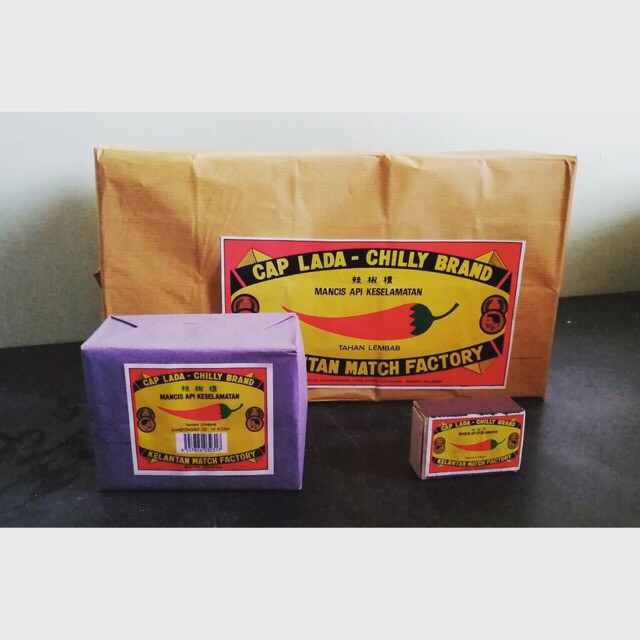 Mancis Kayu Api Cap Lada/Chilly Brand Matches (1Bundle=10pkt=100 small ...