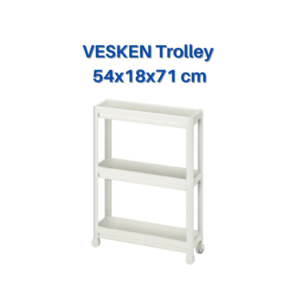 IKEA ORIGINAL VESKEN SHELF TROLLEY KITCHEN BATHROOM SHELF RAK TANDAS ...