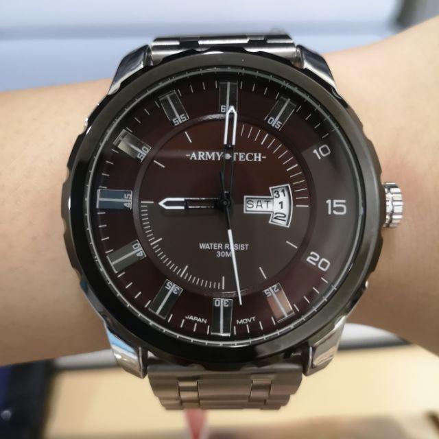 Army Tech Extra Big Jam Tangan Stainless steel Metal Shopee Malaysia