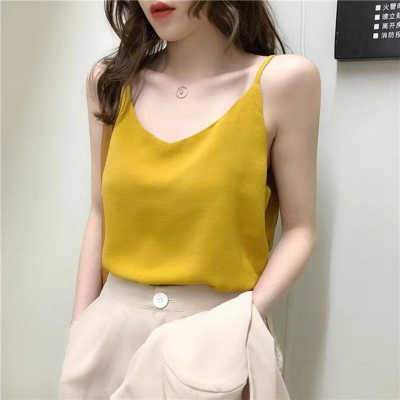 Chiffon Tank Top Sleeveless Top Women Camisole Women Sling Top singlet ...