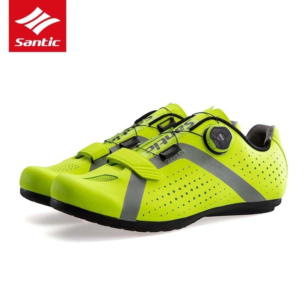 SANTIC Apollo Men Professional NonClip Cycling Shoes(Fluorescent Green