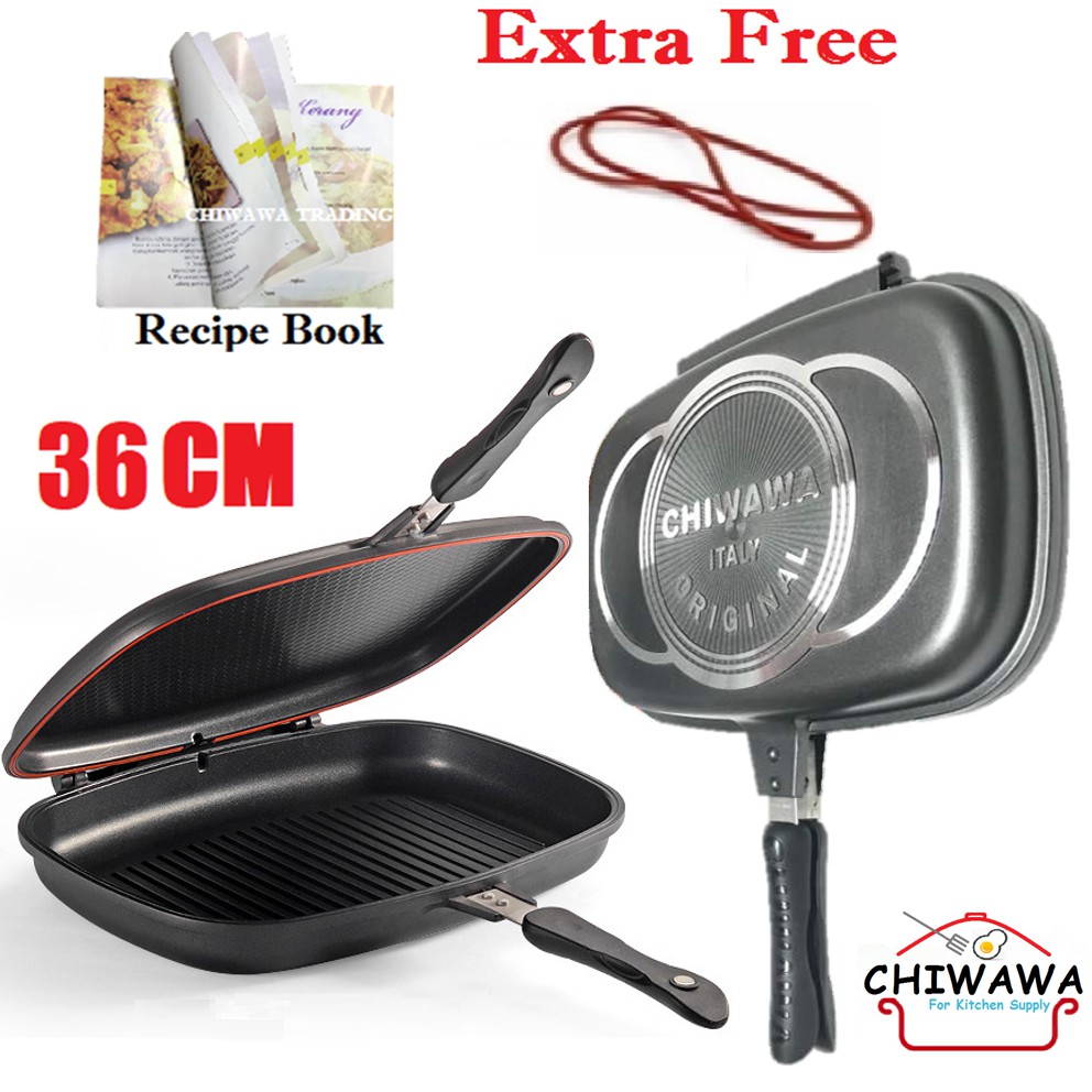 Dessini Non-stick Double-sided Pressure Grill Pan-36cm + Free Gift