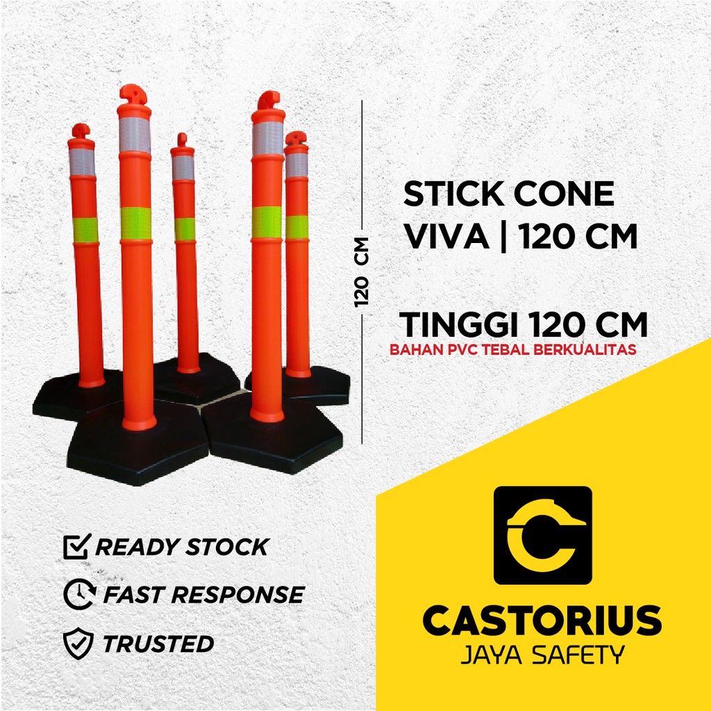 STICK CONE 120CM STICK CONE TRAFFIC ROAD PLASTIC FOOT BARRIER | Shopee ...