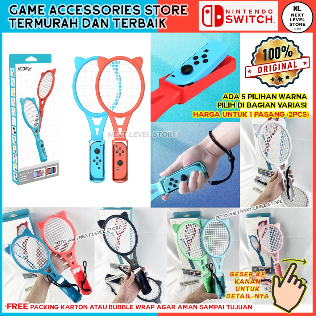 Original AKITOMO Tennis Racket Grip Joy-Con For Nintendo Switch OLED V1 ...
