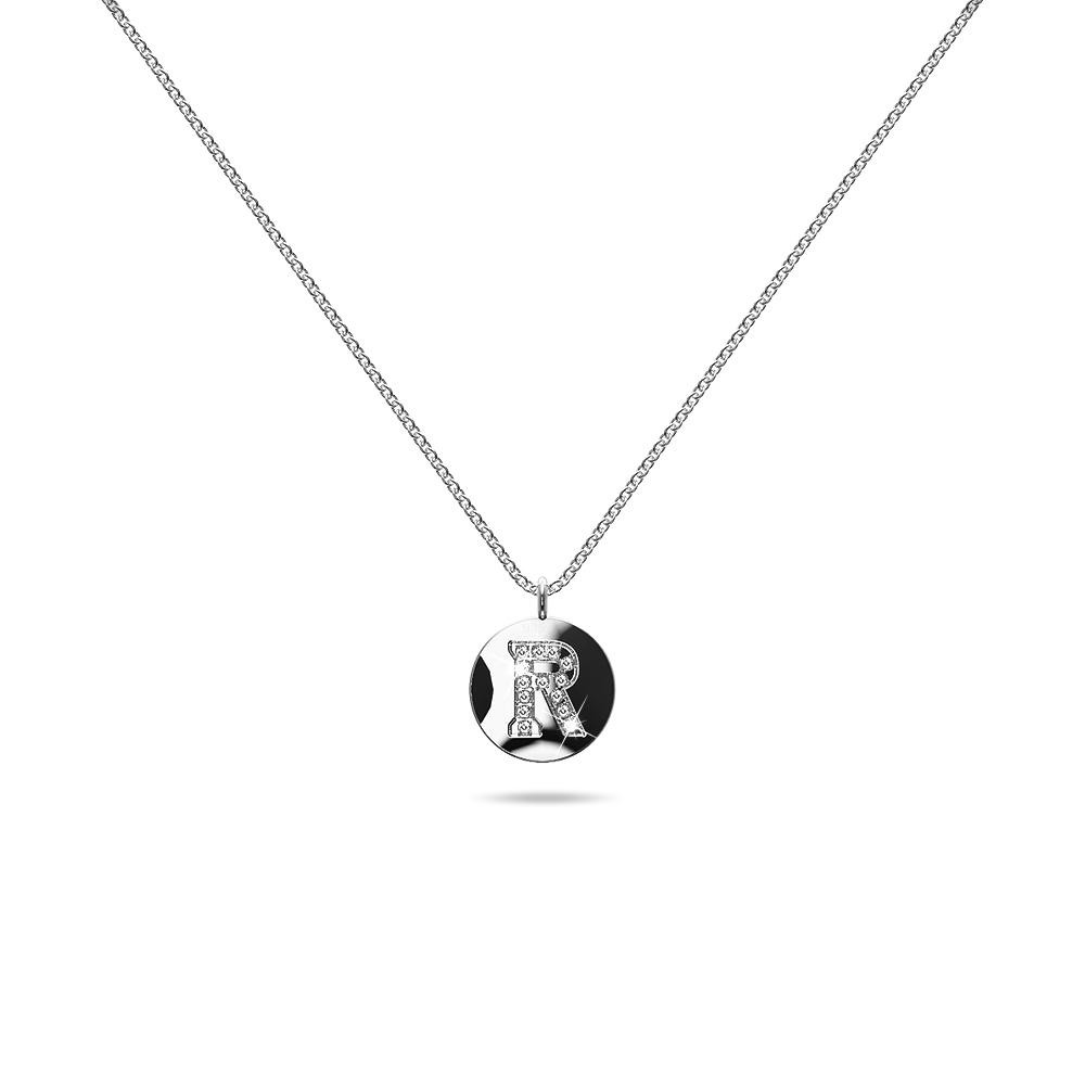 1.25 Inch Sterling Silver Initial Letter 'C' Charm Pendant - .925 Silver Personalized Jewelry